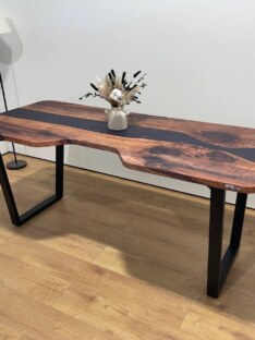 Стол письменный с вырезом дизайнерский лофт THETABLE 200х90 3.1/2.1