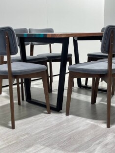 Стол кухонный обеденный прямоугольный дизайнерский лофт THETABLE RU 120х80 4.5/2.1