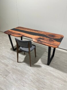 Стол компьютерный с вырезом дизайнерский лофт THETABLE 140х80 3.8/2.1