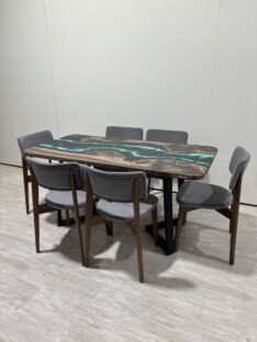 Стол кухонный обеденный прямоугольный дизайнерский лофт THETABLE RU 160х80 4.9/1.1