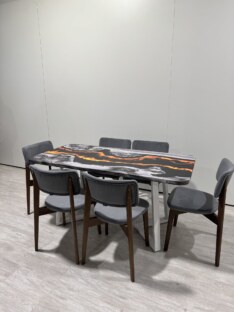 Стол кухонный обеденный прямоугольный дизайнерский лофт THETABLE RU 160х80 4.20/1.2
