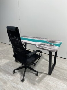 Стол компьютерный с вырезом дизайнерский лофт THETABLE RU 140х80 3.43/2.1