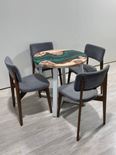 Стол кухонный обеденный круглый дизайнерский лофт THETABLE RU 120х32 4.16/1.2
