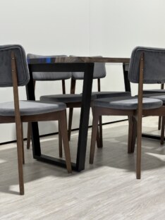 Стол кухонный обеденный прямоугольный дизайнерский лофт THETABLE RU 140х80 4.8/2.1