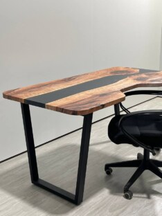 Стол компьютерный с вырезом дизайнерский лофт THETABLE RU 160х80 3.12/2.1