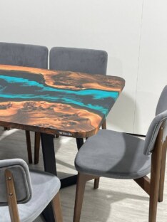 Стол кухонный обеденный прямоугольный дизайнерский лофт THETABLE RU 180х80 4.5/1.1