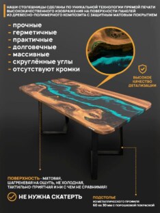 Стол кухонный обеденный прямоугольный дизайнерский лофт THETABLE RU 160х80 4.5/1.1 Стол кухонный обеденный прямоугольный дизайнерский лофт THETABLE RU 160х80 4.5/1.1
