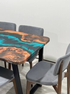 Стол кухонный обеденный прямоугольный дизайнерский лофт THETABLE RU 140х80 4.5/2.1