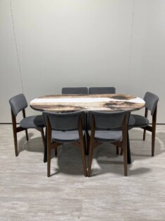 Стол кухонный обеденный овальный дизайнерский лофт THETABLE RU 160х80 3.22/4.1