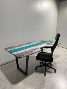 Стол компьютерный с вырезом дизайнерский лофт THETABLE RU 200х90 3.43/2.1