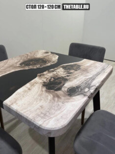 Стол кухонный обеденный квадратный дизайнерский лофт THETABLE RU 120х120 3.30/4.1