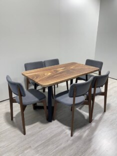 Стол кухонный обеденный прямоугольный дизайнерский лофт THETABLE RU 140х80 8.14/1.1