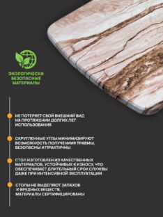 Стол кухонный обеденный евро дизайнерский лофт THETABLE RU 120х80 6.6/2.2