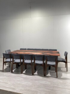 Стол кухонный обеденный прямоугольный дизайнерский лофт THETABLE RU 250х100 3.8/2.1