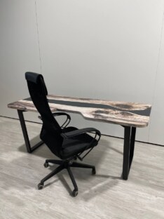 Стол письменный с вырезом дизайнерский лофт THETABLE RU 180х80 3.30/2.1 Стол письменный с вырезом дизайнерский лофт THETABLE RU 180х80 3.30/2.1