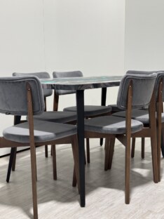 Стол кухонный обеденный прямоугольный дизайнерский лофт THETABLE RU 140х80 4.18/6.1