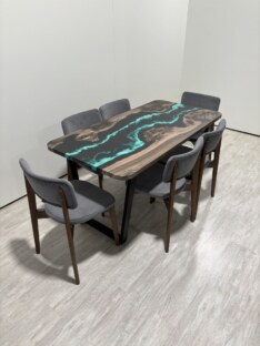 Стол кухонный обеденный прямоугольный дизайнерский лофт THETABLE RU 140х80 4.9/2.1