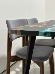 Стол кухонный обеденный прямоугольный дизайнерский лофт THETABLE RU 160х80 4.9/6.1