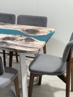 Стол кухонный обеденный прямоугольный дизайнерский лофт THETABLE RU 140х80 3.29/1.2