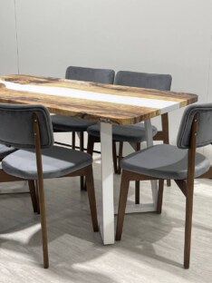 Стол кухонный обеденный прямоугольный дизайнерский лофт THETABLE RU 120х80 3.24/1.2