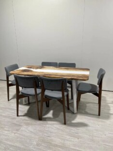 Стол кухонный обеденный прямоугольный дизайнерский лофт THETABLE RU 120х80 3.24/1.2