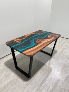Стол кухонный обеденный прямоугольный дизайнерский лофт THETABLE RU 140х80 4.5/2.1