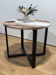 Стол кухонный обеденный круглый дизайнерский лофт THETABLE RU 80х32 3.22/3.1