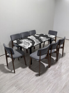 Стол кухонный обеденный прямоугольный дизайнерский лофт THETABLE RU 140х80 2.72/11.1