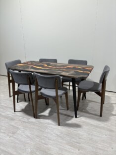 Стол кухонный обеденный прямоугольный дизайнерский лофт THETABLE RU 120х80 4.11/6.1