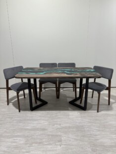 Стол кухонный обеденный прямоугольный дизайнерский лофт THETABLE RU 120х80 4.9/3.1