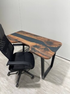 Стол компьютерный с вырезом дизайнерский лофт THETABLE RU 140х70 3.26/2.1