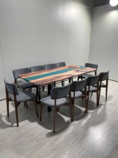 Стол кухонный обеденный прямоугольный дизайнерский лофт THETABLE 220х90 3.14/1.1