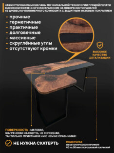 Стол компьютерный угловой дизайнерский лофт THETABLE RU 150х100 3.1/3.1