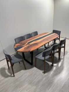 Стол кухонный обеденный овальный дизайнерский лофт THETABLE RU 220х90 5.8/2.1