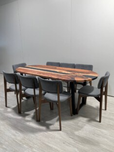 Стол кухонный обеденный овальный дизайнерский лофт THETABLE RU 200х90 5.8/2.1