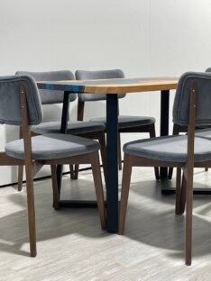 Стол кухонный обеденный прямоугольный дизайнерский лофт THETABLE RU 120х80 4.1/1.1