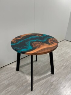 Стол кухонный обеденный круглый дизайнерский лофт THETABLE 80х32 4.5/4.1