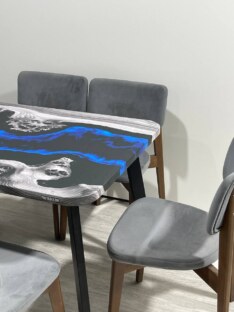 Стол кухонный обеденный прямоугольный дизайнерский лофт THETABLE RU 120х80 4.17/4.1