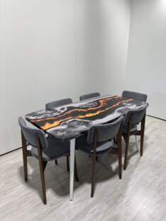 Стол кухонный обеденный прямоугольный дизайнерский лофт THETABLE RU 120х80 4.20/6.2