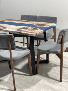 Стол кухонный обеденный прямоугольный дизайнерский лофт THETABLE RU 120х80 3.32/1.1