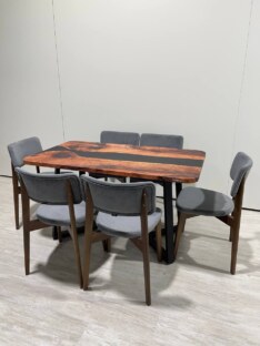 Стол кухонный обеденный прямоугольный дизайнерский лофт THETABLE RU 140х80 3.8/1.1