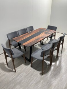 Стол кухонный обеденный прямоугольный дизайнерский лофт THETABLE RU 160х80 3.1/2.1