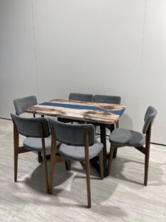 Стол кухонный обеденный прямоугольный дизайнерский лофт THETABLE RU 120х80 3.32/1.1
