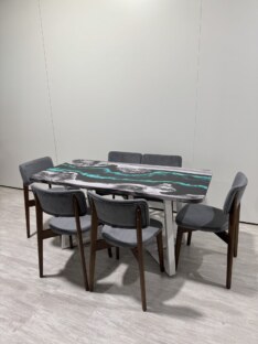 Стол кухонный обеденный прямоугольный дизайнерский лофт THETABLE RU 120х80 4.18/1.2