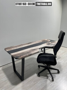 Стол письменный с вырезом дизайнерский лофт THETABLE RU 160х80 3.30/2.1 Стол письменный с вырезом дизайнерский лофт THETABLE RU 160х80 3.30/2.1