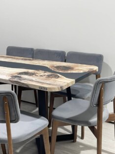 Стол кухонный обеденный прямоугольный дизайнерский лофт THETABLE RU 160х80 3.19/1.1