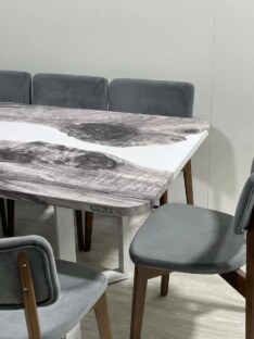 Стол кухонный обеденный прямоугольный дизайнерский лофт THETABLE RU 220х90 3.23/3.2