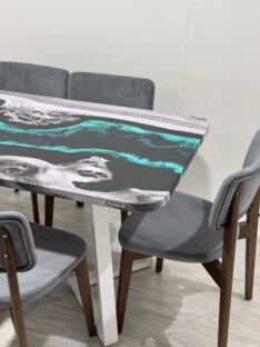 Стол кухонный обеденный прямоугольный дизайнерский лофт THETABLE RU 120х80 4.18/1.2