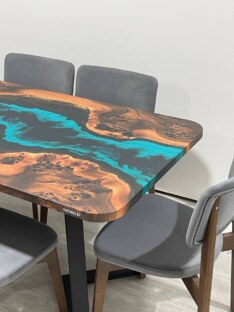 Стол кухонный обеденный прямоугольный дизайнерский лофт THETABLE RU 150х80 4.5/1.1