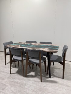 Стол кухонный обеденный прямоугольный дизайнерский лофт THETABLE RU 140х80 4.13/6.1